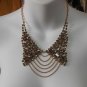 Signed MARK Clear Crystal & Rhinestone Layered Chain Bib Runway Necklace