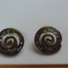 Vintage Signed Newpro Enamel Pierced Earrings