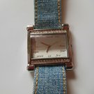 Joan Rivers Classics Denim/Rhinestone Watch With Spelled-Out Numbers RARE