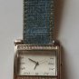Joan Rivers Classics Denim/Rhinestone Watch With Spelled-Out Numbers RARE
