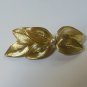 Vintage Unsigned Gold Tone Wire Leaves WFaux Pearl Center Brooch Delicate Design