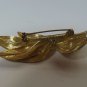 Vintage Unsigned Gold Tone Wire Leaves WFaux Pearl Center Brooch Delicate Design