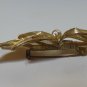 Vintage Unsigned Gold Tone Wire Leaves WFaux Pearl Center Brooch Delicate Design