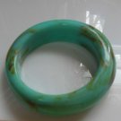 Marbled Thick Plastic Teal/Brown Colored Bangle Bracelet