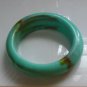 Marbled Thick Plastic Teal/Brown Colored Bangle Bracelet