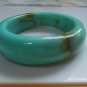 Marbled Thick Plastic Teal/Brown Colored Bangle Bracelet