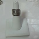 Stamped Emmons Silver-tone Textured Ring Size 6