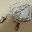 Vintage Faux Pearl & Gold-tone Spacer Bead Sweater/Dress Clip Guard