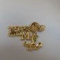 Signed Danecraft Gold-tone Soccer Mom Brooch W/ Dangling Shoes