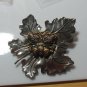 Large Vintage Stephen Dweck Silver-tone Leaf and Copper Butterfly Scarf Clip