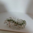 Sarah Coventry Silver-tone Feather/Leaf Grayish/Green Faux Pearl Brooch