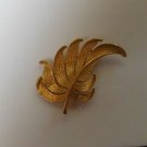 "JJ" Signed Gold-tone Leaf Brooch/Pin