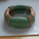 Pastel Pink, Green Plastic Stretch Bracelet