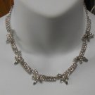 Vintage Faceted Clear Rhinestone Bib /Collar Bow Necklace