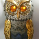 Vintage Large Two-tone Moveable Owl Pendant Necklace