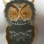 Vintage Large Two-tone Moveable Owl Pendant Necklace
