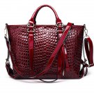 Smooth Crocodile Print Zipper Fashion Handbag