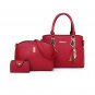 Elegant Date Night Solid Metal Patchwork 3 PC Handbag Tote Set