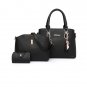 Elegant Date Night Solid Metal Patchwork 3 PC Handbag Tote Set