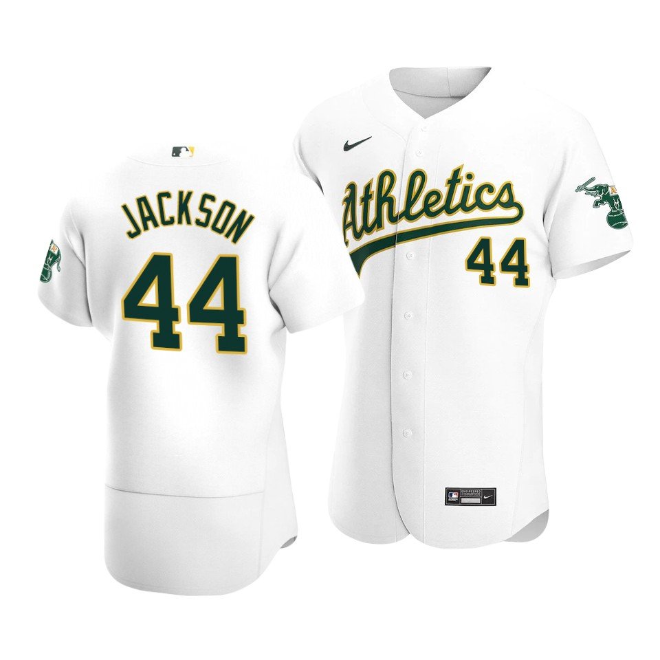 Men's Oakland Athletics 44 Reggie Jackson Jersey Player Home White