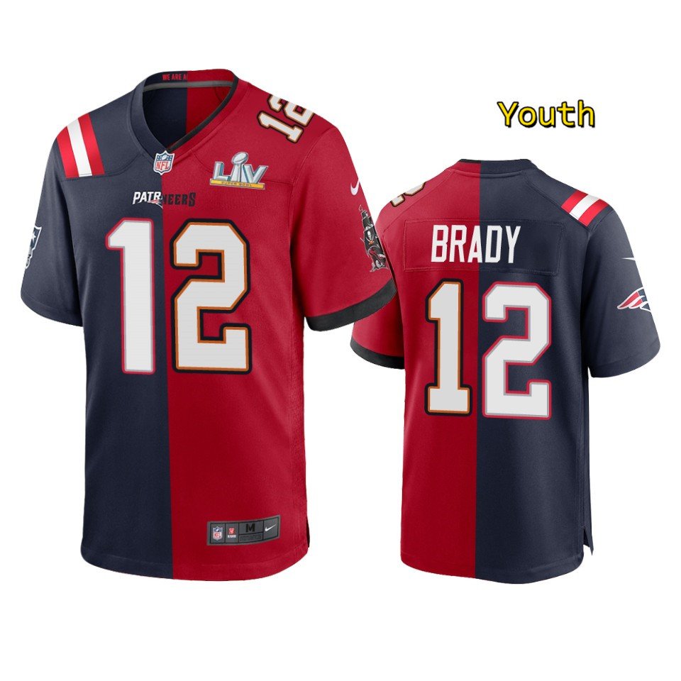 On Field Tampa Bay Buccaneers Red Jersey #12 Tom Brady YOUTH