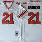 men's & youth Football Falcons Uniform #21 Deion Sanders Jerseys Vintage White Throwback Shirts