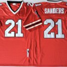 men's & youth Football Falcons Uniform #21 Deion Sanders Jerseys Vintage Red Throwback Shirts