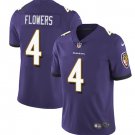 men's & kids Football Ravens Uniform #4 Zay Flowers Jerseys Purple 2023 Draft Game Limited Shirts