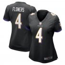 Women's Football Ravens Uniform #4 Zay Flowers Jerseys Black 2023 Draft Game Limited Ladys Shirts