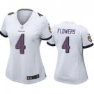 Women's Football Ravens Uniform #4 Zay Flowers Jerseys White 2023 Draft Game Limited Ladys Shirts