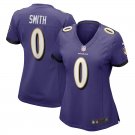 Women's Football Ravens Uniform #0 Roquan Smith Jerseys Purple Team Game Player Limited Ladys Shirts