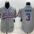 men's & youth Football Bills Uniform #3 Damar Hamlin Jerseys Gray Baseball CoolBase Shirts