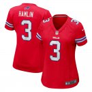 Women's Football Bills Uniform #3 Damar Hamlin Jerseys Red Team Game Player Limited ladys Shirts