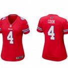 Women's Football Bills Uniform #4 James Cook Jerseys Red Team Game Player Limited ladys Shirts