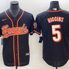 men's & youth Football Bengals Uniform #5 Tee Higgins Jerseys Black Baseball CoolBase Shirts
