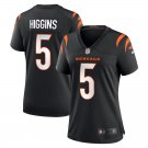 Women's Football Bengals Uniform #5 Tee Higgins Jerseys Black Team Game Player Limited ladys Shirts