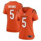 Women's Football Bengals Uniform #5 Tee Higgins Jerseys Orange Team Game Player Limited ladys Shirts