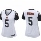 Women's Football Bengals Uniform #5 Tee Higgins Jerseys White Alternate Game Limited ladys Shirts