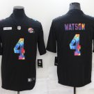 men's Activewear Football Uniform #4 Deshaun Watson Jerseys Black Rainbow Crucial Catch Shirt