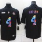 men's Activewear Football Uniform #4 Deshaun Watson Jerseys Black Rainbow Crucial Catch Shirt