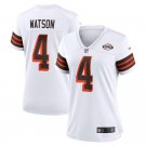 Women's Football Browns Uniform #4 Deshaun Watson Jerseys White 1946 Collection Limited ladys Shirts