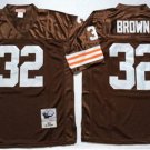 men's & youth Football Browns Uniform #32 Jim Brown Jerseys 1963 Vintage Brown Throwback Shirts