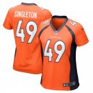 Women's Football Broncos Uniform #49 Alex Singleton Jerseys Orange Player Game Limited ladys Shirts