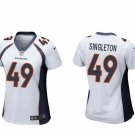 Women's Football Broncos Uniform #49 Alex Singleton Jerseys White Player Game Limited ladys Shirts