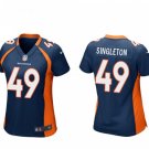 Women's Football Broncos Uniform #49 Alex Singleton Jerseys Navy Player Game Limited ladys Shirts