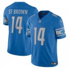 men's & kids Football Lions Uniform #14 Amon-Ra St. Brown Jerseys 2023 Blue F.U.S.E. Limited Shirt