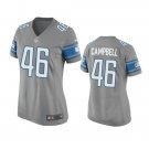 Women's Football Lions Uniform #46 Jack Campbell Jerseys Silver 2023 Draft Game Limited ladys Shirts