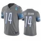 men's & youth Football Lions Uniform #14 Amon-Ra St. Brown Jerseys 90th Silver Game Limited Shirts