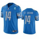 men's & youth Football Lions Uniform #14 Amon-Ra St. Brown Jerseys 90th Blue Game Limited Shirts
