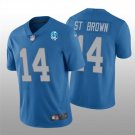 men's & youth Football Lions Uniform #14 Amon-Ra St. Brown Jerseys 90th Blue Game Limited Shirts